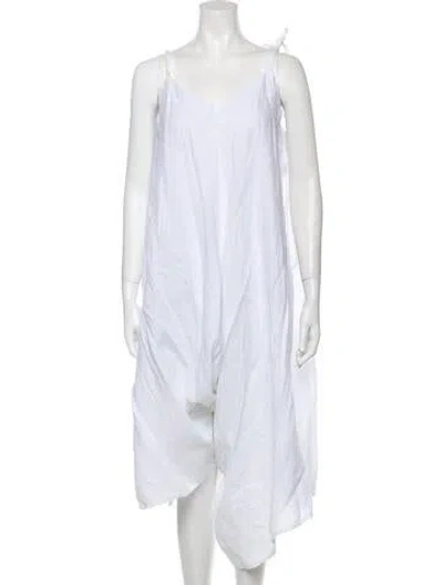 Pre-owned 100% Capri Cowl Neck Romper In Neutral