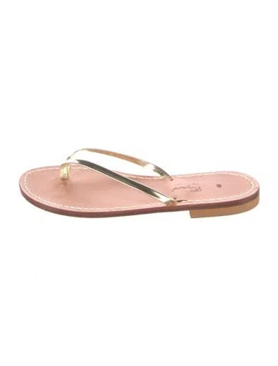Pre-owned 100% Capri Leather Flats In Pink