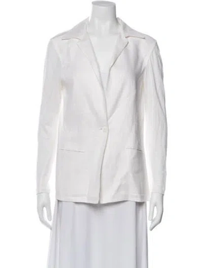 Pre-owned 100% Capri Linen Blazer In Gray