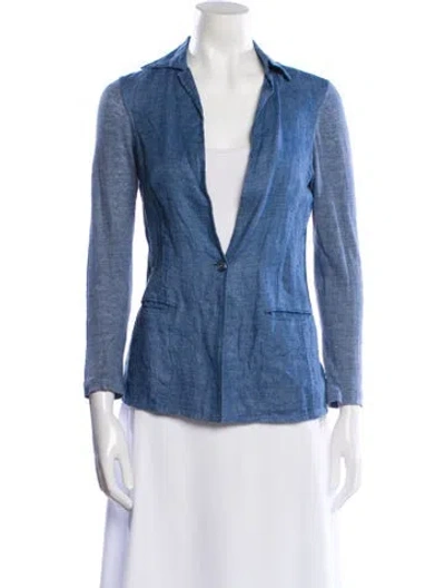 Pre-owned 100% Capri Linen Blazer In Multi