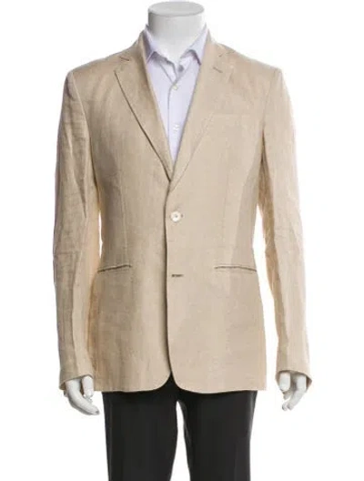 Pre-owned 100% Capri Linen Blazer In Neutral