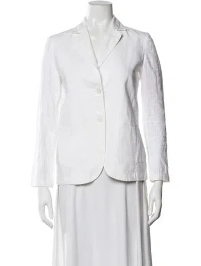 Pre-owned 100% Capri Linen Blazer In Neutral