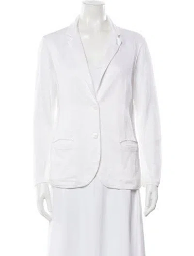 Pre-owned 100% Capri Linen Blazer In White