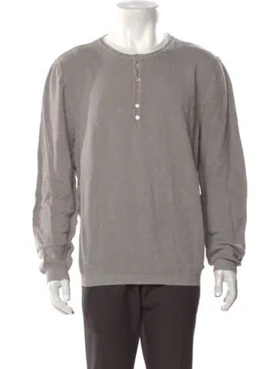 Pre-owned 100% Capri Linen Crew Neck Pullover In Gray