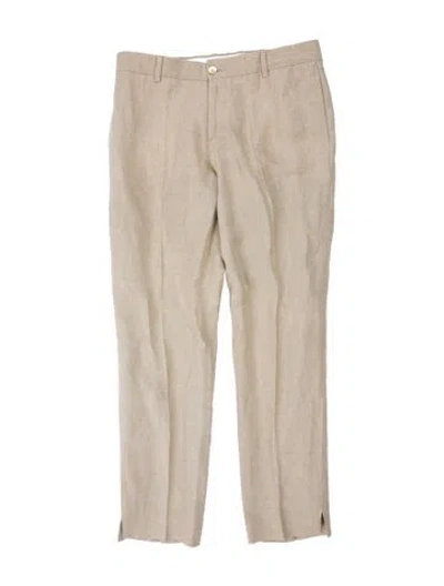Pre-owned 100% Capri Linen Dress Pants In Gray
