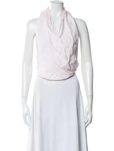 Pre-owned 100% Capri Linen Halterneck Top In Pink