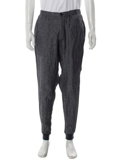 Pre-owned 100% Capri Linen Joggers In Gray
