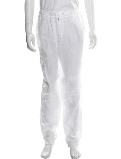 Pre-owned 100% Capri Linen Joggers In White
