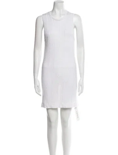 Pre-owned 100% Capri Linen Mini Dress In White