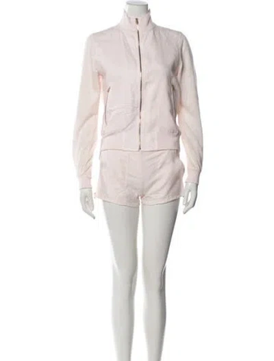 Pre-owned 100% Capri Linen Short Set In Pink