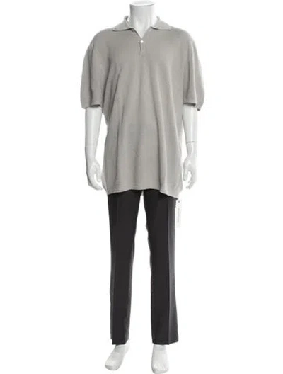 Pre-owned 100% Capri Linen Short Sleeve Shirt In Neutral