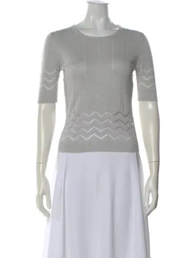 Pre-owned 100% Capri Scoop Neck Sweater In Gray