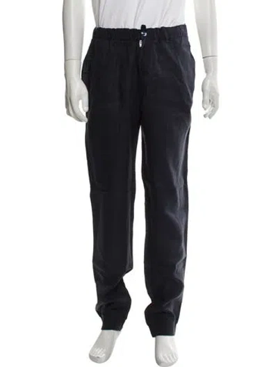 Pre-owned 100% Capri Silk Joggers In Blue