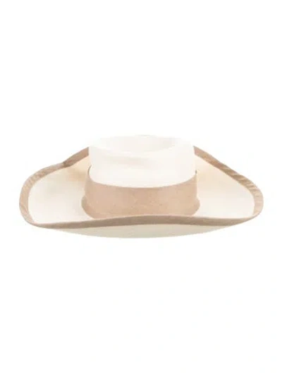 Pre-owned 100% Capri Straw Hat In Neutral