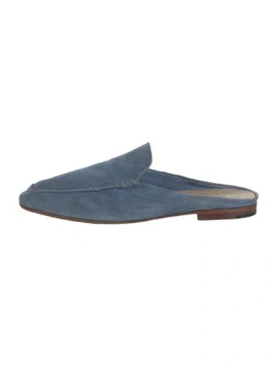 Pre-owned 100% Capri Suede Slippers In Blue