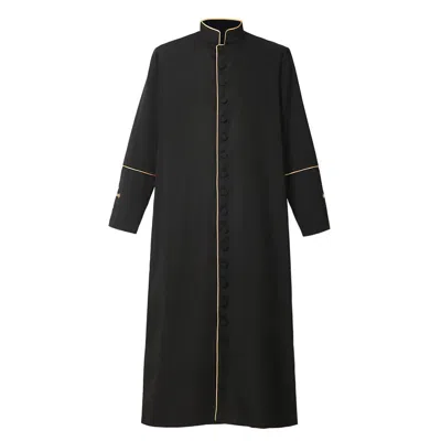 Pre-owned 100% Church Priest Trench Jacket Cassock Clergy Robe Preacher Men In Black