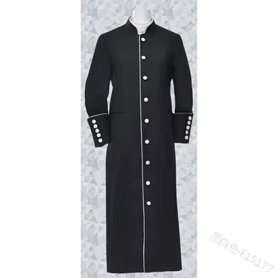 Pre-owned 100% Church Priest Trench Jacket Cassock Clergy Robe Preacher Men In Black