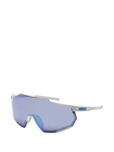100% Eyewear 레이스트랩 3.0 기하학 프레임 선글라스 In 화이트