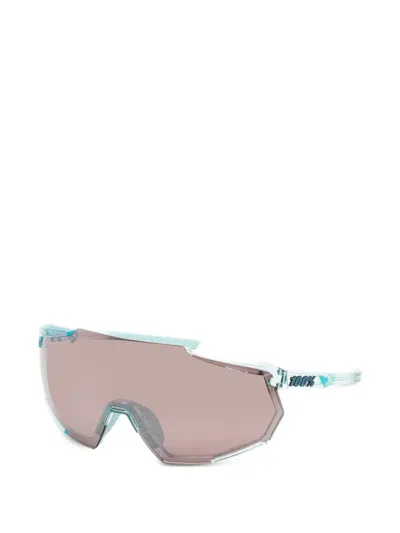 100% Eyewear 레이스트랩 3.0 실드 프레임 선글라스 In 블루