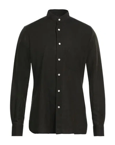 100 Hands Man Shirt Dark Green Size 17 Linen, Cotton