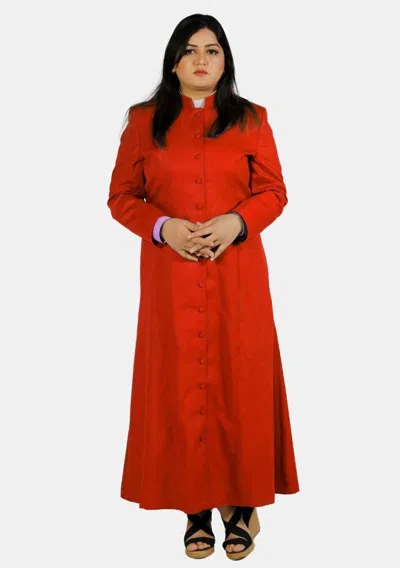 Pre-owned 100% Ladies Clergy Robes Revered Clergy Robe For Women In Red