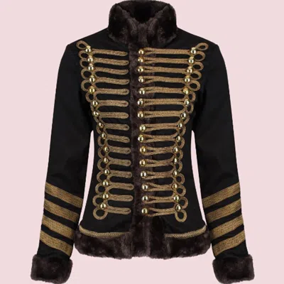 Pre-owned 100% Ladies Gold Braid Hussar Jacket, Woman's Military Hussar Ladies Jacket