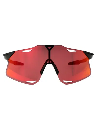 100% Matte Black - Hiper Red Multilayer Mirror Lens Acetate Sunglasses