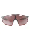 100% Matte Stone Grey - Hiper Crimson Silver Mirror Lens Acetate Sunglasses In Brown