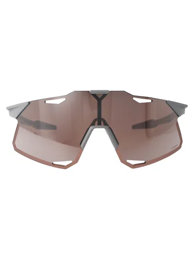 100% Matte White - Hiper Silver Mirror Lens Acetate Sunglasses In Brown