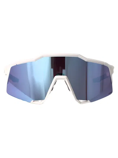 100% Matte White - Hiper Blue Multilayer Mirror Lens Acetate Sunglasses