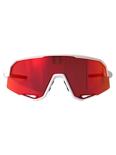 100% Matte White Polycarbonate Sunglasses In Multi