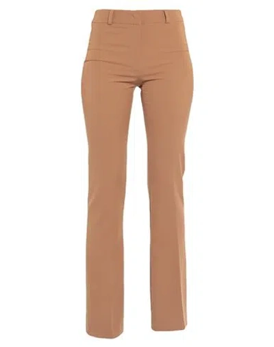 100 Max 100% Max Woman Pants Camel Size 10 Polyester, Elastic Fibres In Beige
