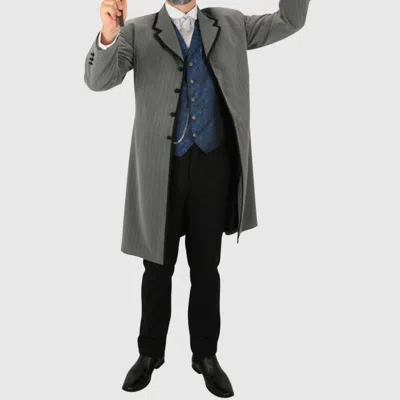 Pre-owned 100% Men's 19th Century-inspired Gentleman Frock Coat In Gray
