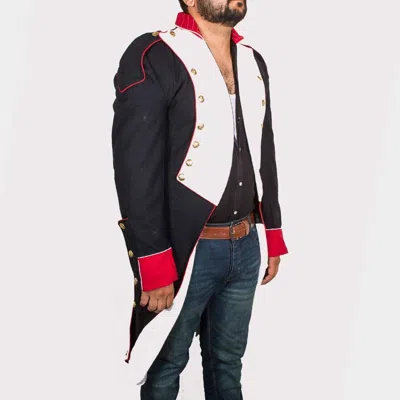Pre-owned 100% Men's Black And Red British War Jacket, Civil War Jacket, British War Jacket