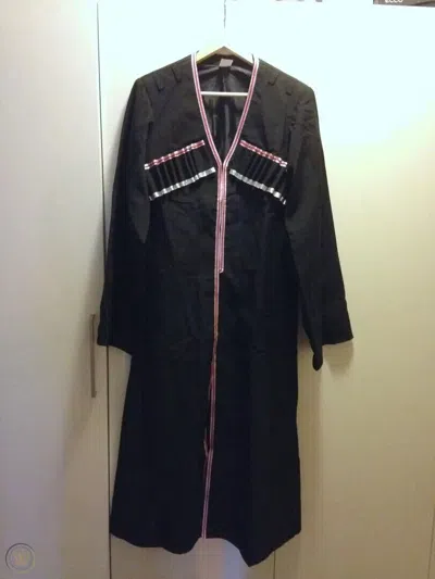 Pre-owned 100% Men Black Cherkeska Russian Cossack Coat Military Jacket
