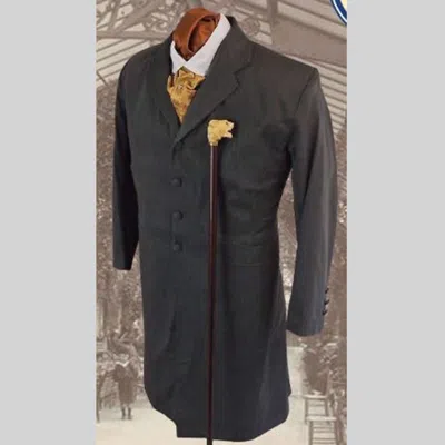 Pre-owned 100% Men's Coat - Prince Albert Frock Coat In Charcoal Or Gray