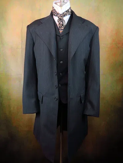 Pre-owned 100% Men's Frock Coats - Western Long Coats In Black