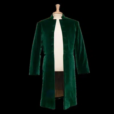 Pre-owned 100% Men's Green Velvet Frock Coat