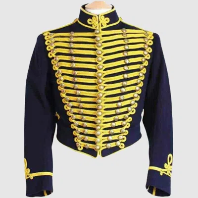 Pre-owned 100% Men's Napoleonic Hussars Uniform Tunic Jacket In Blue