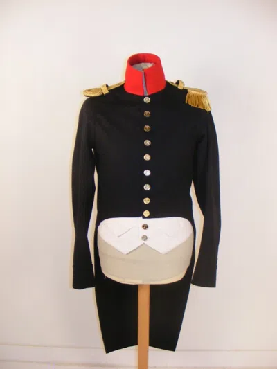 Pre-owned 100% Men Uniform Captain Of 21th Line Inf Reg, 1812 Regulation Wool Tailcoat In Black