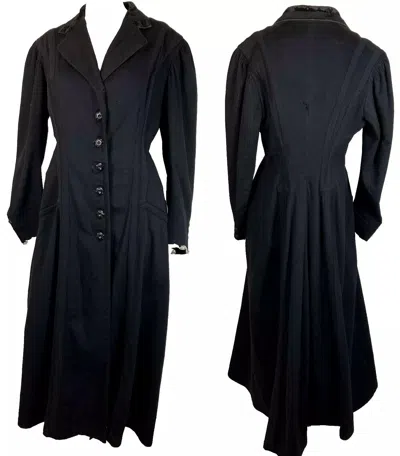 Pre-owned 100% Mens 1900 Princess Seam Edwardian Coat In Black