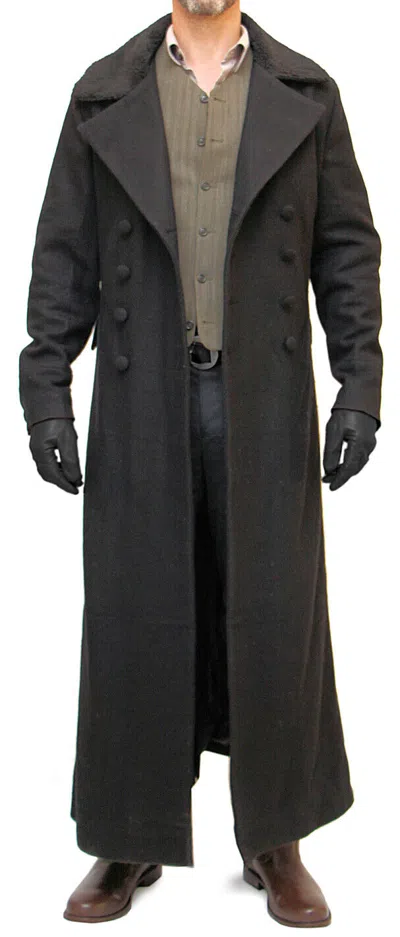 Pre-owned 100% Mens Black Wool Taboo Frock Coat