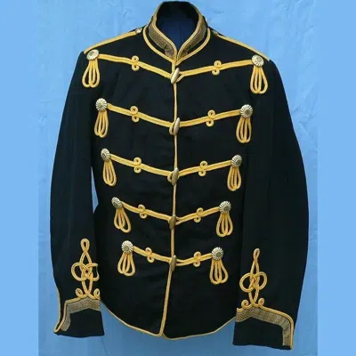 Pre-owned 100% Mens Dark Blue German Hussar Atilla Pre War Jacket
