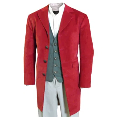 Pre-owned 100% Mens Red Bilbo Frock Coat