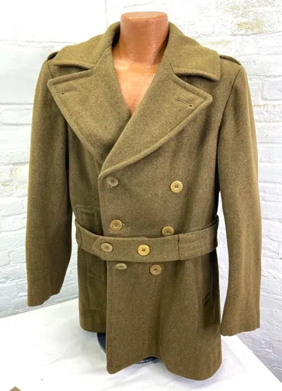 Pre-owned 100% Mens Wwii Us Army Mackinaw Coat In Green