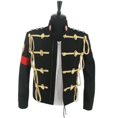 Pre-owned 100% Mj Royal England Military Black Wool Formal Dress Jacket