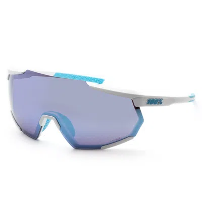 100 Percent Men's 99mm White Cycling Sunglasses In Blue
