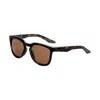 100 Percent Unisex Hudson 62mm Matte Black Havana Sunglasses 60027-00004