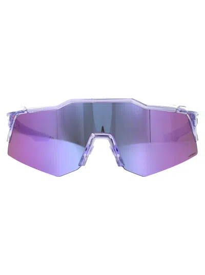 100% Polished Translucent Lavender Polycarbonate Sunglasses In Purple