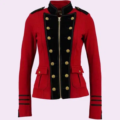 Pre-owned 100% Red Ladies Officer's Jacket Wool Coat All Braid Jacket